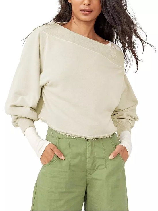 Free People Tops - Free People Bri Off The Shoulder Pullover in Oatmeal